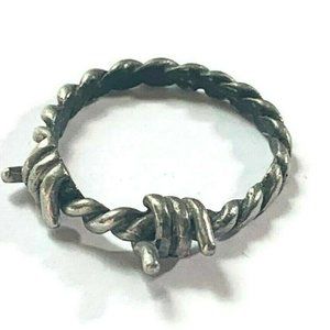 Barbed Wire Fashion Ring Size 7.25, Punk Goth Jewe